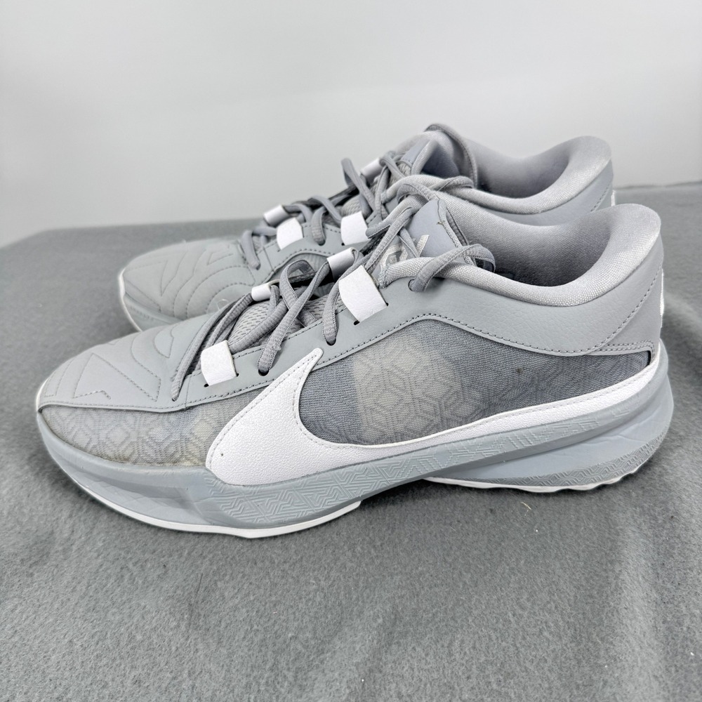 Nike Zoom Freak 5 TB Mens 9 Basketball Shoes Wolf Grey White DZ2946-002